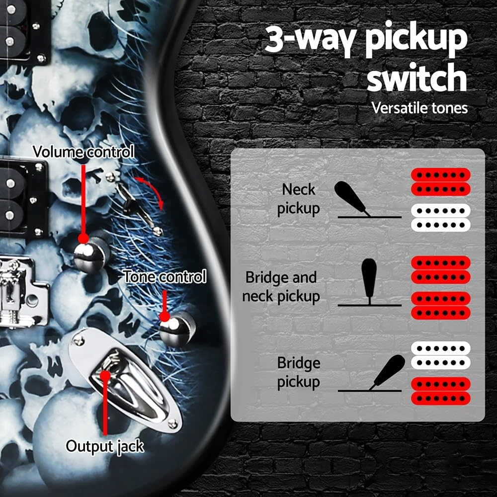 Alpha Electric Guitar Music String Instrument 20W Amplifier Rock Bag Pick image number 2