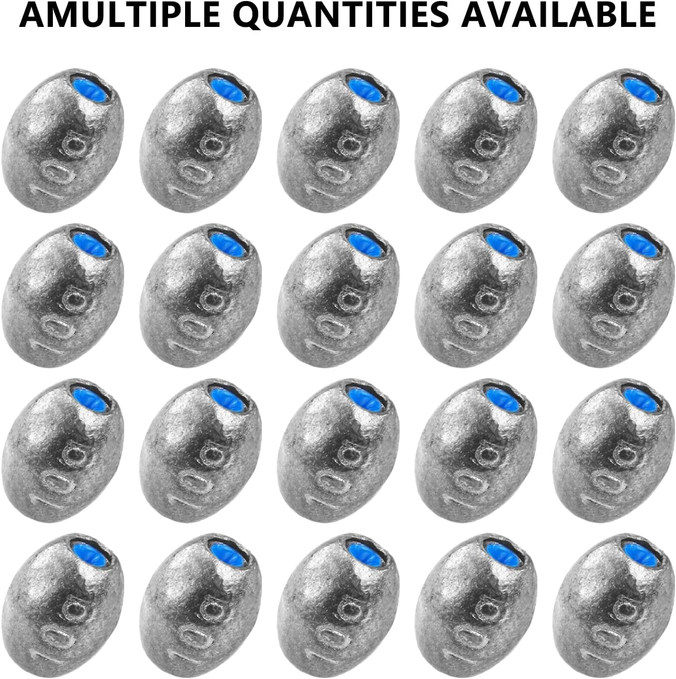 EKIND Egg Sinkers Weights Fishing Olive Shape Inner Core Assortment Lead Oval Shape Bass Casting Gear Kit for Saltwater Freshwater Fishing image number 1