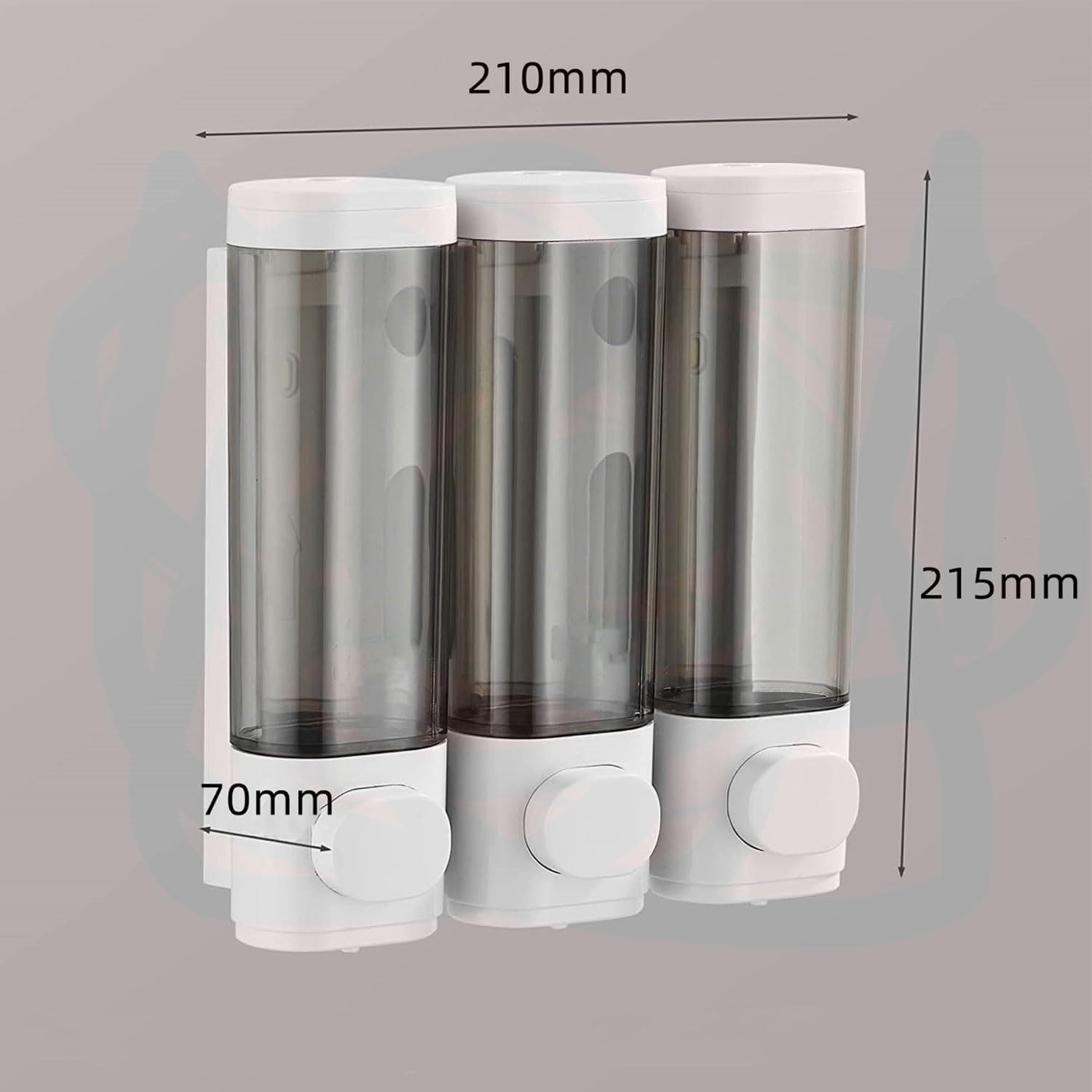3 - Chamber Wall - Mounted Shower Dispenser Set - Ideal for Shampoo, Conditioner, and Body Wash Mounted by Glue or Screws image number 5