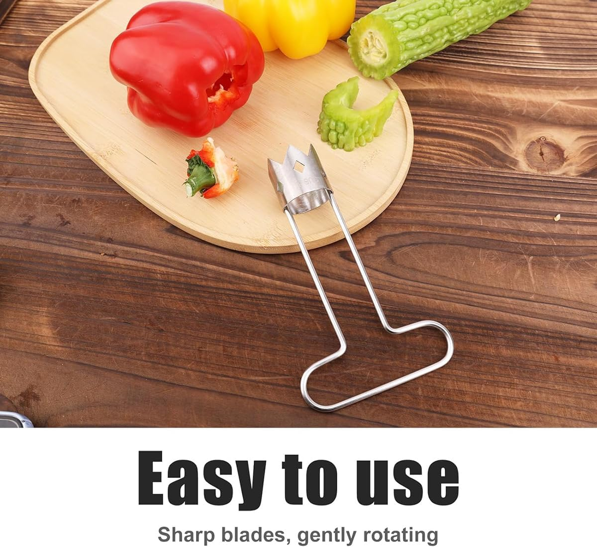 Corer Tool Fruit Core Remover Universal Vegetable Corer with Ergonomic Handle Stainless Steel for Red Bell Apple Tomato Kitchen Gadget image number 6