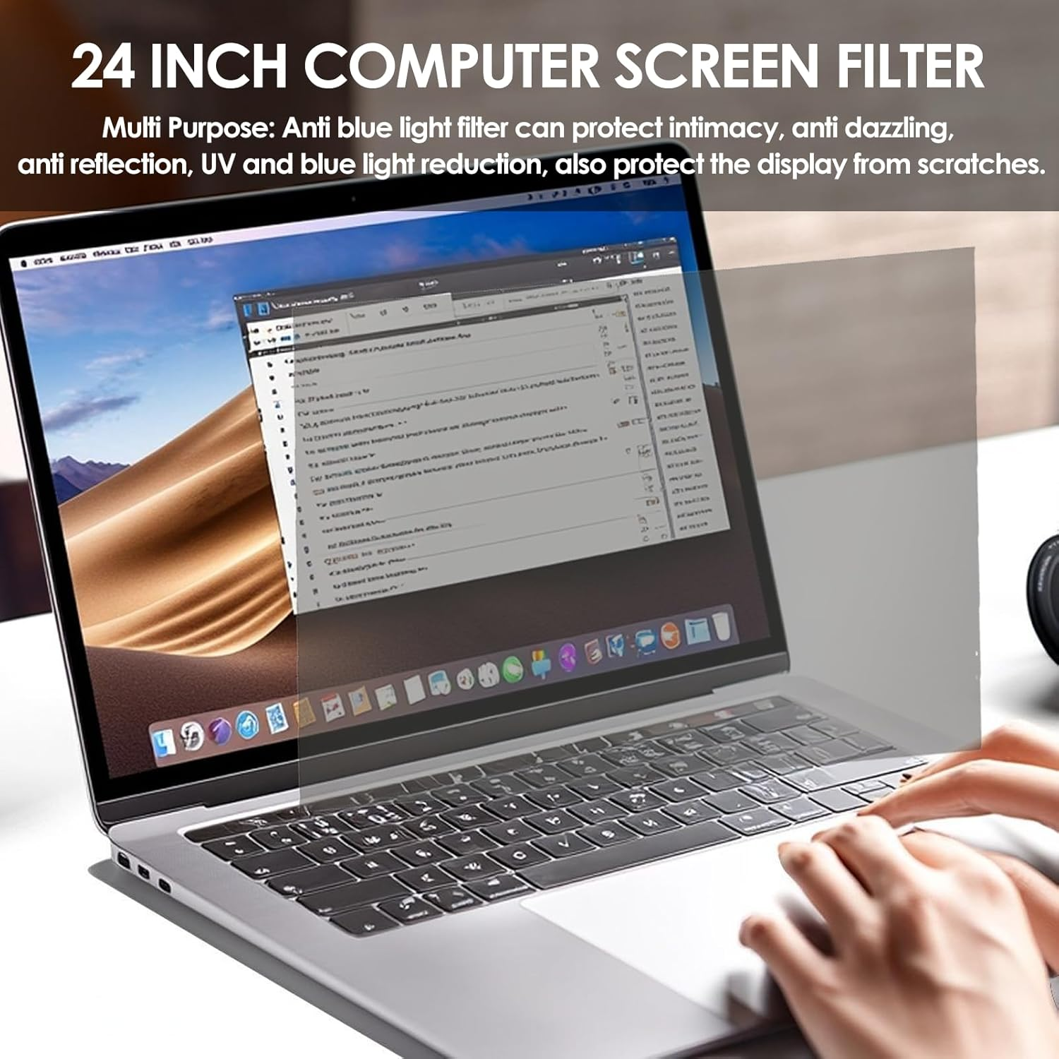 24 Inch Computer Screen Filter for 16:9 Widescreen Monitor, anti Scratches, anti Blue Light anti Glare Screen Protector Film image number 4