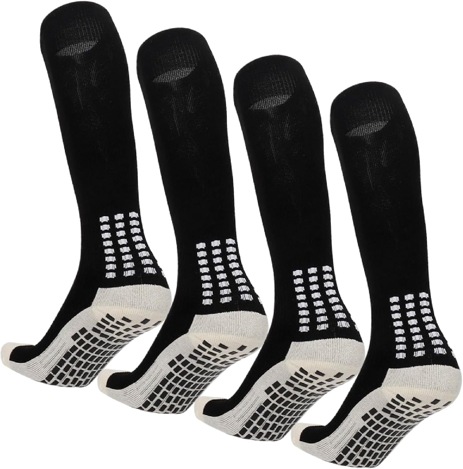 Dress Cici Men'S Knee High Running Socks with Cushion Comfort, Silicone Grip Athletic Socks for Basketball and Football Etc (2 Set)