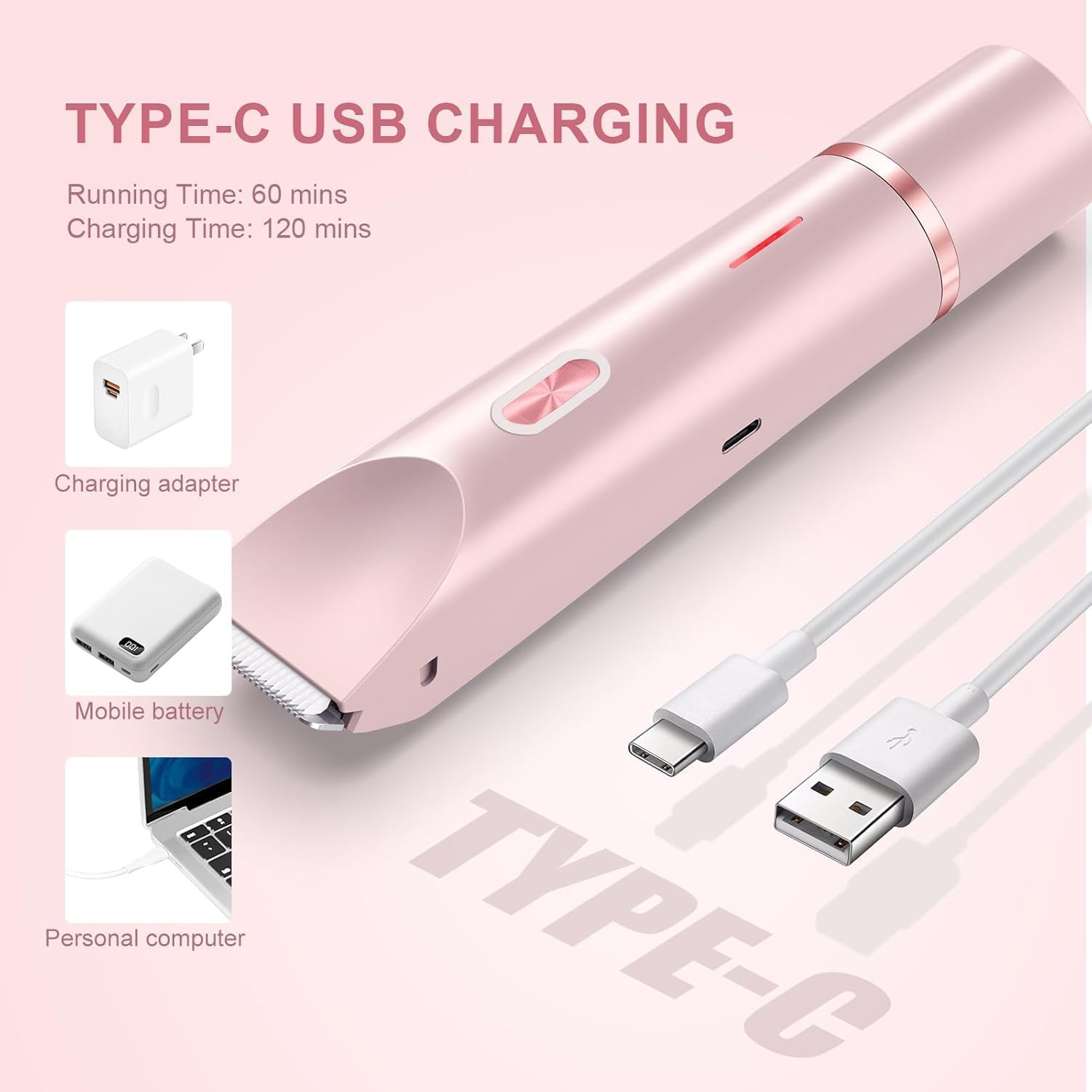 Dermave Bikini Shaver - Women'S 2-In-1 Dual-Head Cordless Electric Shaver, Silky and Painless, IPX7 Waterproof, Wet and Dry, Efficient Cleaning, Perfect for Legs, Face, Arms, Underarms - Purple image number 3