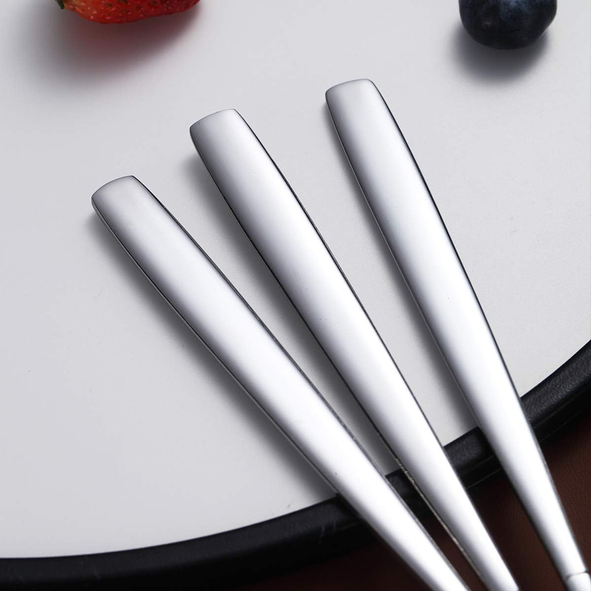 Berglander Dinner Forks Set of 6, Stainless Steel Modern Fork Set, Forks and Spoons Cutlery, Spoons and Forks Set image number 4