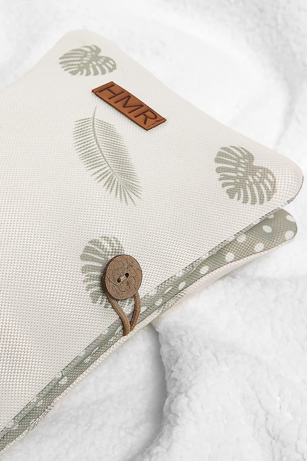 HAMUR HOME Nappy Bag Organiser and Cosmetic Bag 2-In-1 - Small Changing Bag for on the Go Mums Nappies Cream Wipes Baby Organiser, Leaves, Leaves - Grey image number 2