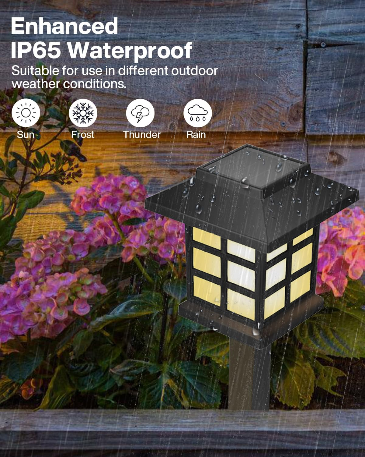 HGNN Solar Lights Outdoor Waterproof, 2 Pack Solar Powered House-Shape Lights, LED Decorative Night Lights for Yard Garden Pathway Lawn Landscape Patio image number 5