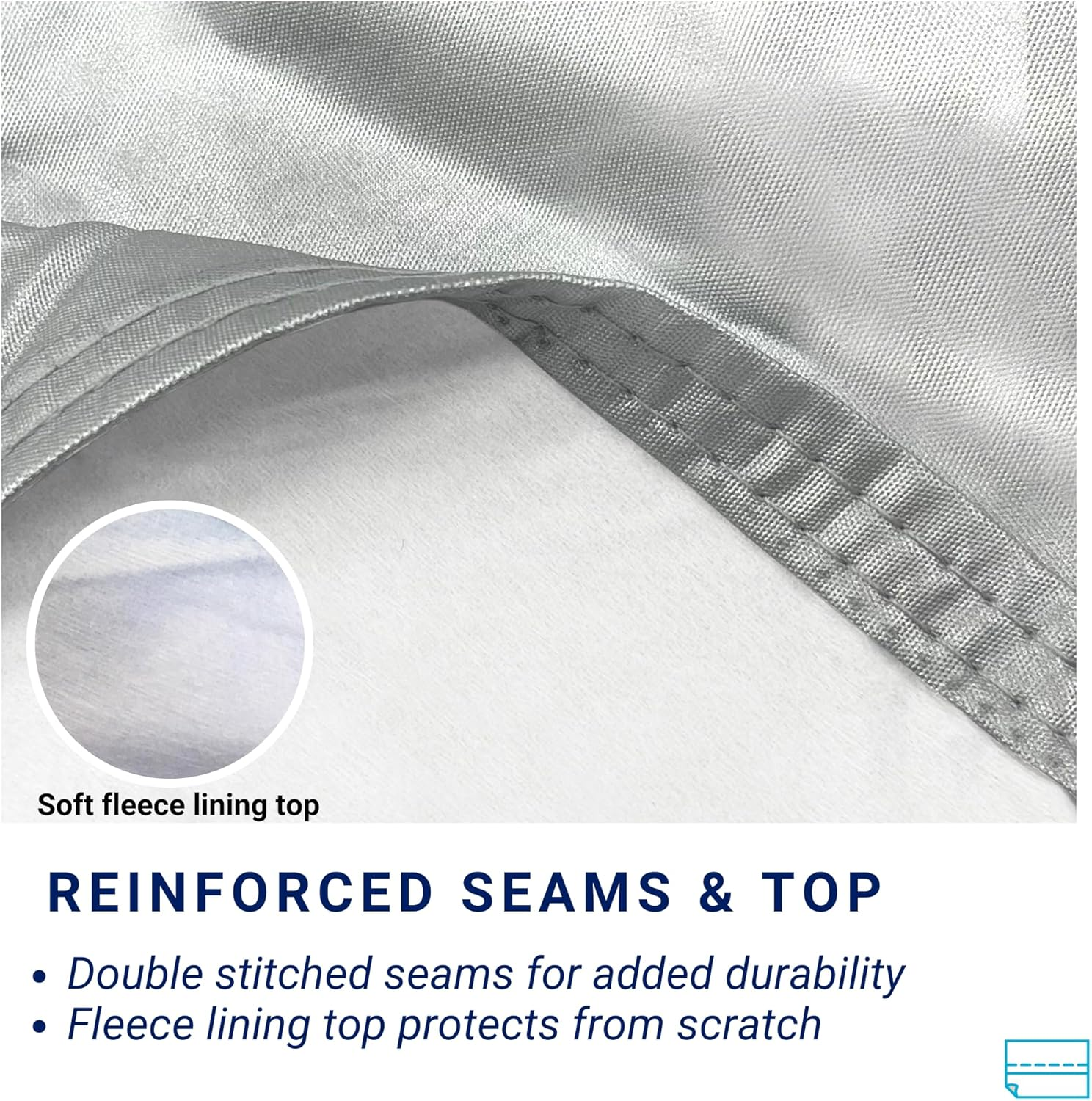 Eliteshield Shieldall Ultimate Teardrop Trailer Cover, Waterproof UV Protection Teardrop Travel Trailer Camper Cover Fits 8 Feet to 10 Feet Long, 5.5 Feet Wide Silver Color image number 6