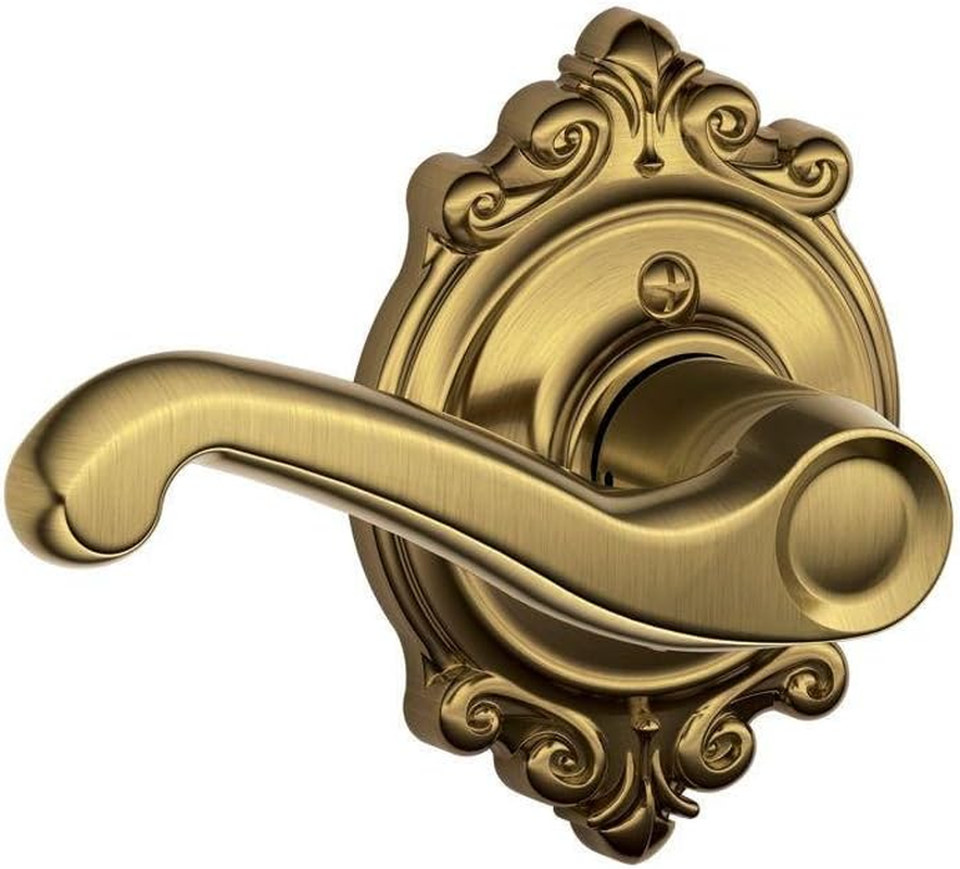 Schlage F51A FLA 605 Flair Keyed Entry Lever, Bright Brass