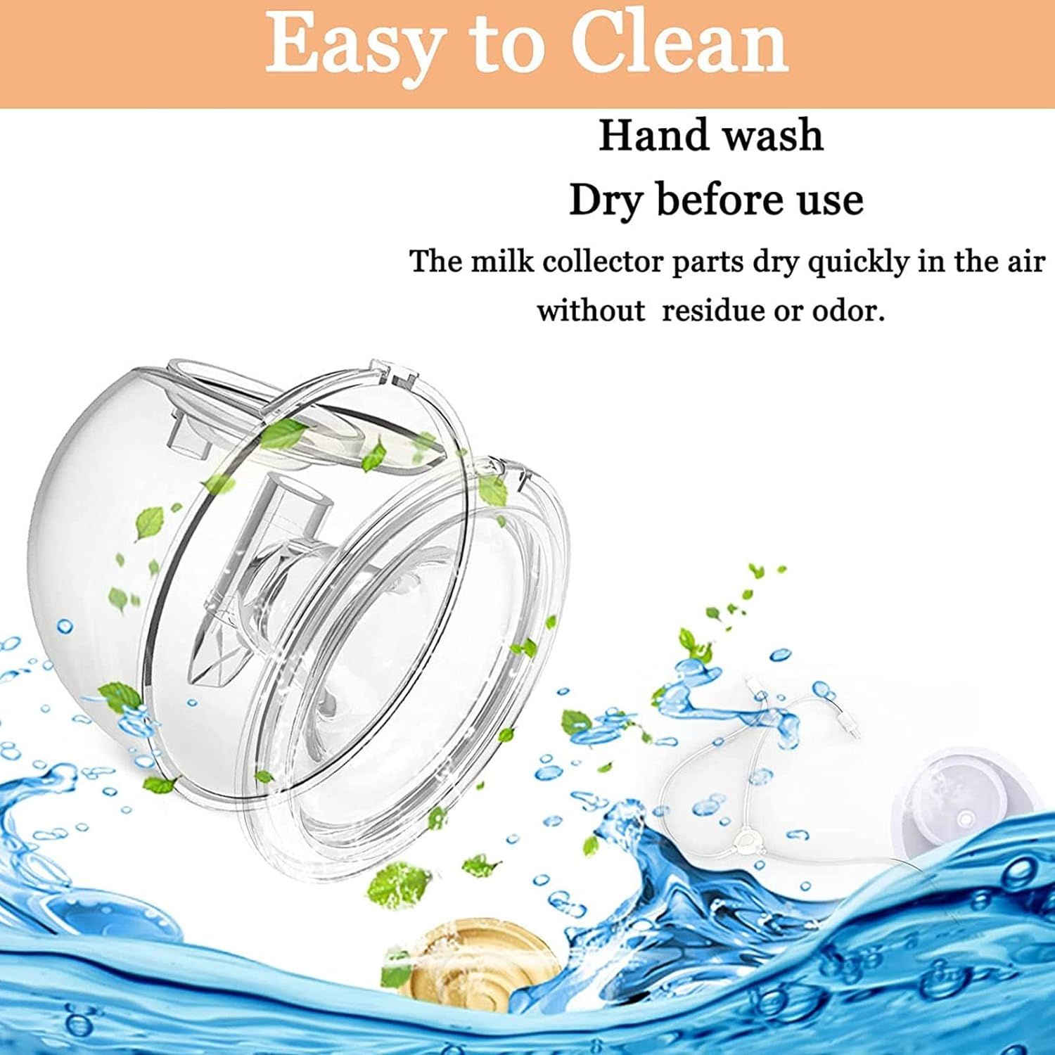 Wearable Breast Pump, 240Ml 4.7X4.6X3.1In Hands Free Discreet Breast Milk Collection Cup Set, Portable Electric Breast Pump Single Side Silicone Milk Collector Cup for Most Size