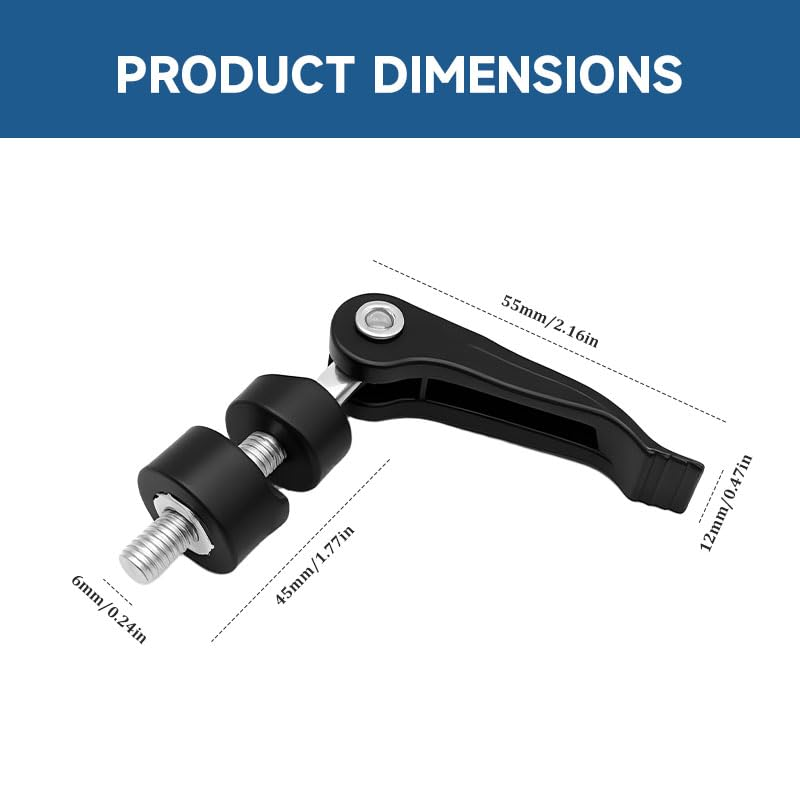 4Pcs Lawnmower Handle Screws, Fast Removal Release Handle Knob Nut Bolt, Mower Replacement Parts Repair Tool & Tile Cutter Push-Type Broach (Black)