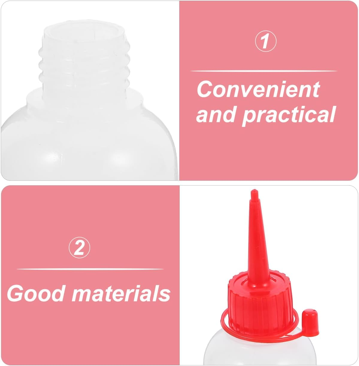 OSALADI Pack of 10 Transparent Glue Bottles Applicator Bottle with Narrow Tip Bottles for Applying Adhesive Paint Spray Bottles Needle Tip Glue Bottle LDPE Red image number 1