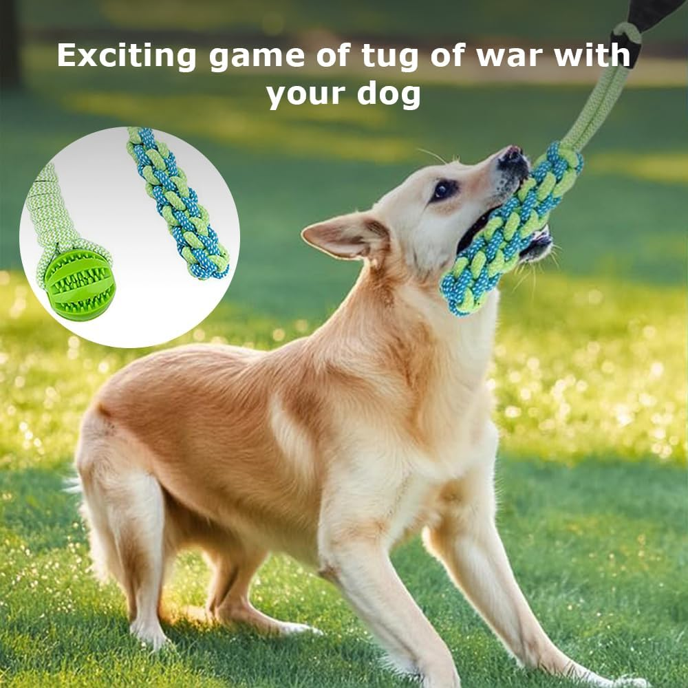 Dog Pole Rope Toys,Interactive Exercise Play,Interactive Tether Pull,Dog Rope Play,Pet Outdoor Entertainment,Retractable Tugger Dog Rope,For Pet Exercise image number 4