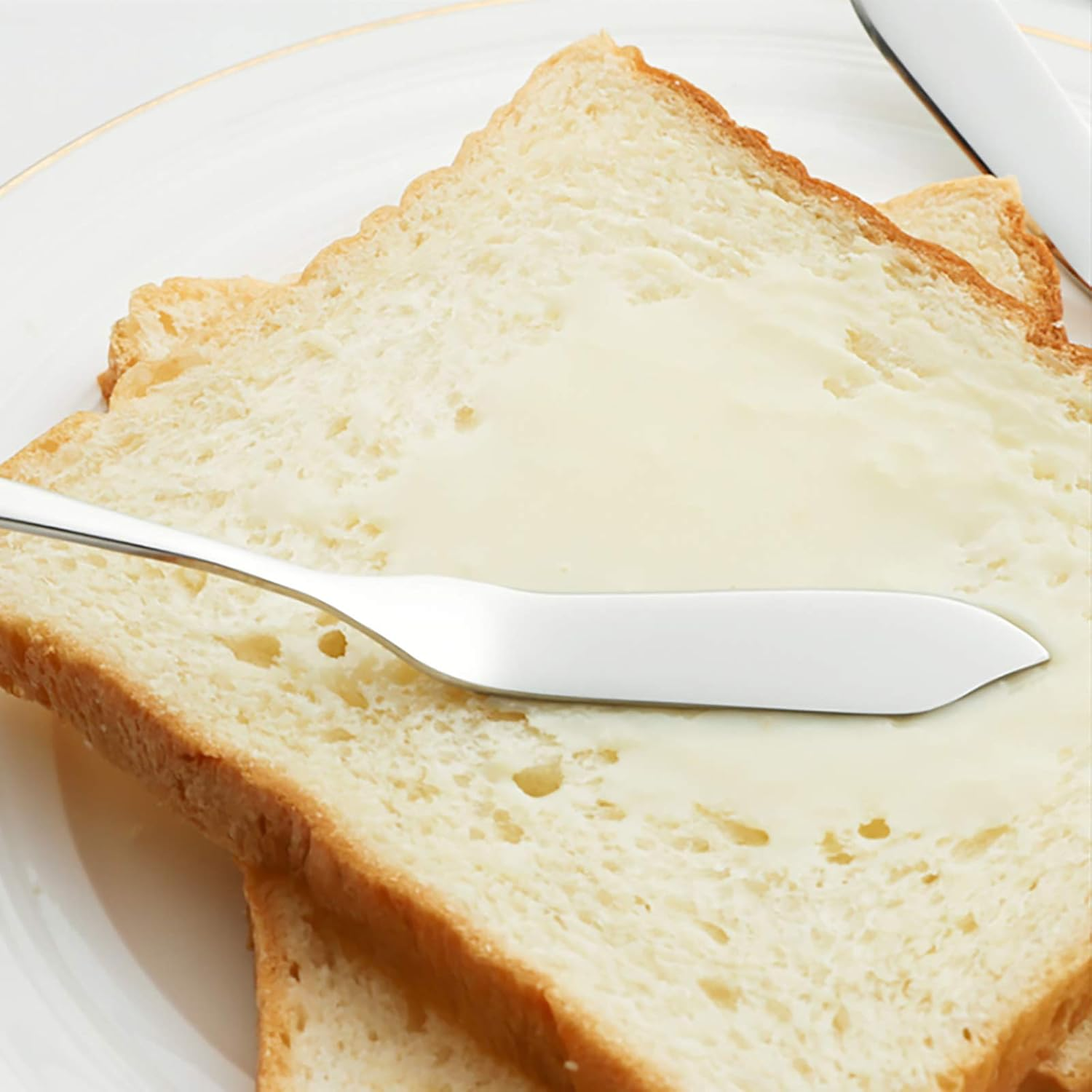 VANRA Cheese Spreader Knife Set 4-Piece Stainless Steel Butter Knife Small Sandwich Condiment Jam Bread Cream Canape Knives Spatula 5.9-Inch image number 4