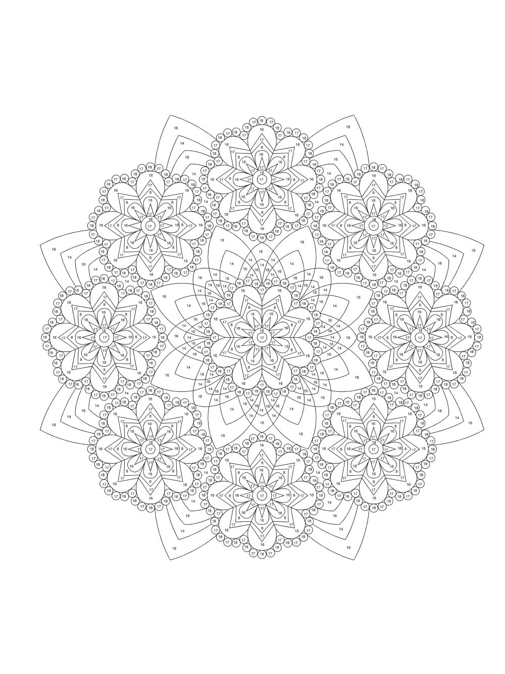 Creative Haven Mandalas Color by Number Coloring Book image number 6