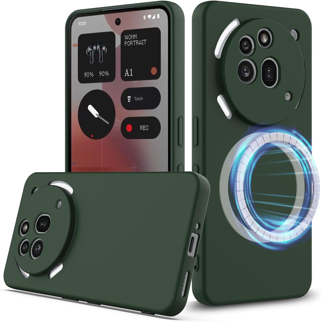 BRAND SET Case for Nothing Phone 3A Pro, Magnetic Silicone Case, Shockproof and Scratch-Resistant, Mobile Phone Case with Microfibre Lining for Nothing Phone 3A Pro Case (Dark Green) image number 6