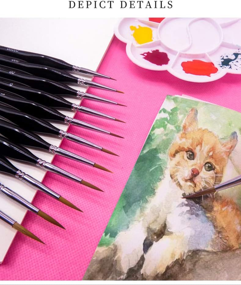 Weasel Hair Triangle Birch Rod Fine Nail Art Students Special Line Drawing Gouache Color Stroke Oil Brush 4Colors Hook Line Pen (Black) image number 1