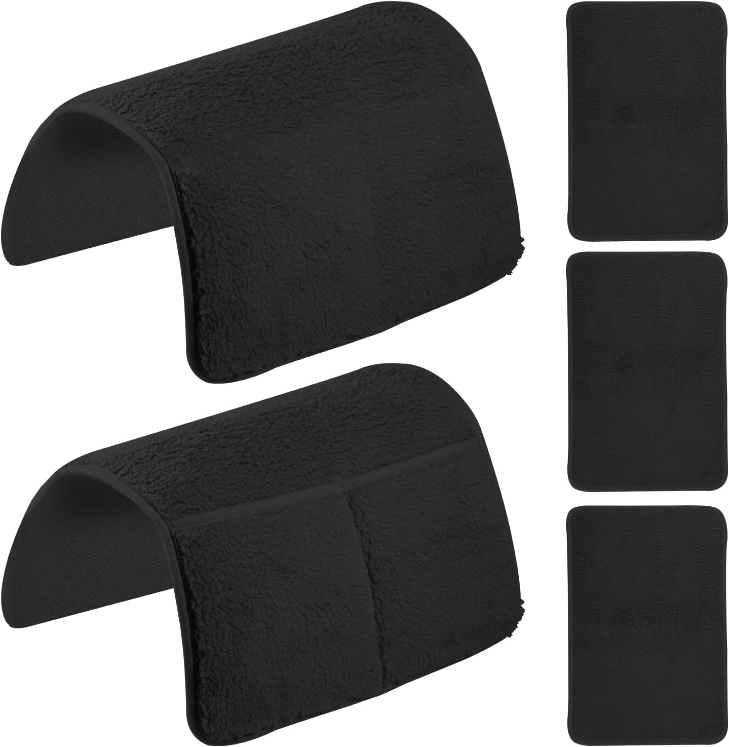 5 Pcs Sofa Armrest Cover Recliner Headrest Protector Nonslip Armchair Covers Sofa Slipcover with Side Pocket Abrasion Furniture Protector Fit Most Recliners Lounge Chairs and Sofa Armrests (Gray)