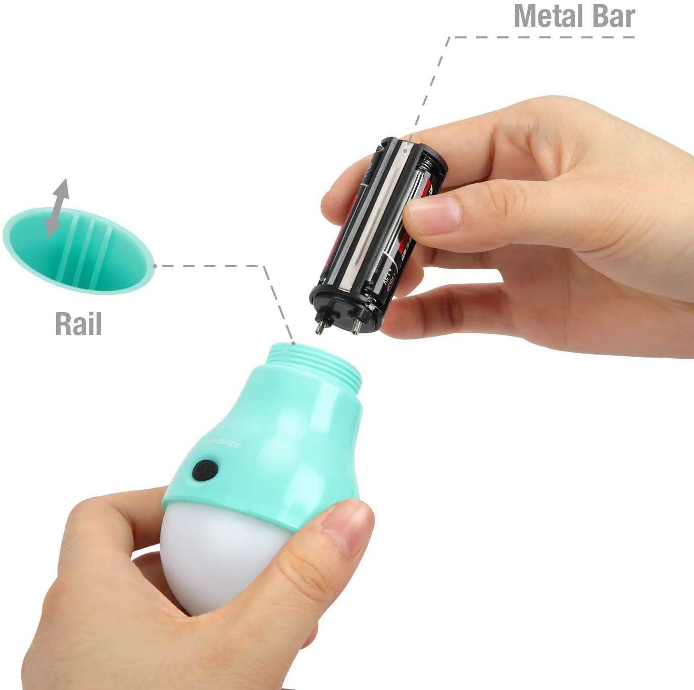 Everbrite Camping Lights 3-Pack Hanging Lantern LED Portable Bulb Tent Lamp High Low Strobe 3 Modes Battery Powered Assorted Colors for Camping, Reading, Emergency Battery Included image number 1