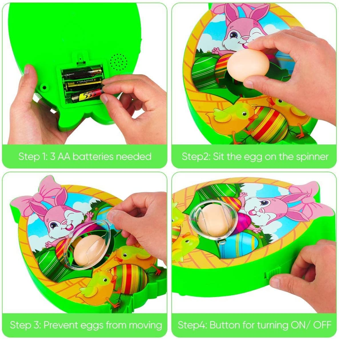 Easter Egg Decorator Kit, Egg Painting Kit with Egg Spinner, Easter Egg Coloring Kits with 3 DYE Eggs, 8 Colorful Quick Drying Markers, DIY Easter Eggs Painting Decorating for Kids Gifts image number 2