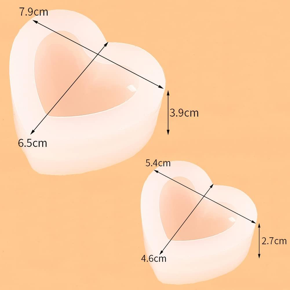 Weenkeey 2 Pcs 3D Heart Shape Resin Molds Heart Keychain Charms Silicone Mold Heart Jewelry Casting Mold Love Heart Epoxy Mold for DIY Craft Home Decor image number 1