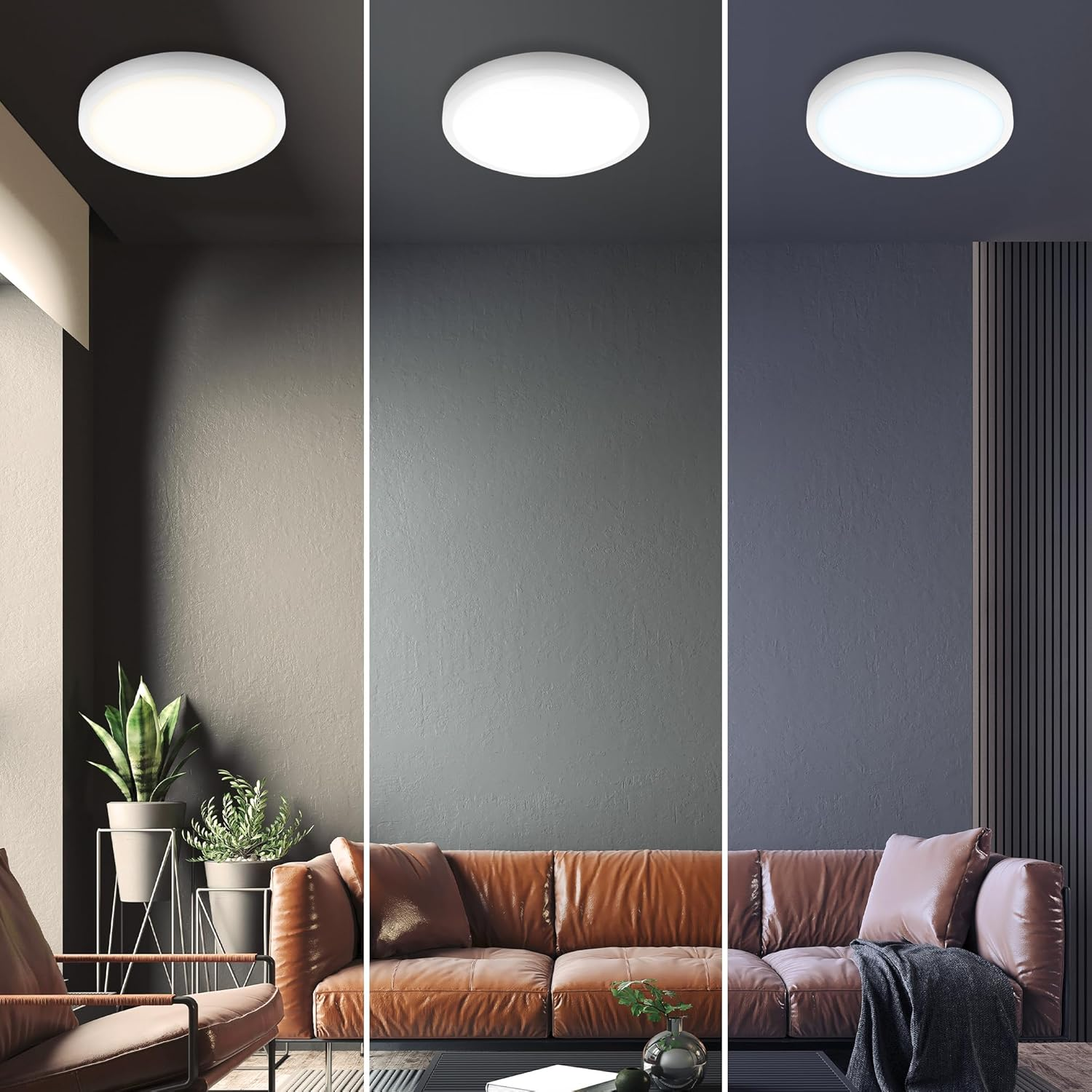 BRILONER - Smart LED Ceiling Light, Wifi LED Ceiling Light, Dimmable, Adjustable Colour Temperature, Colourful Colours, Lamp, Voice Control, Living Room Lamp, Bedroom Lamp, 270 X 60 Mm