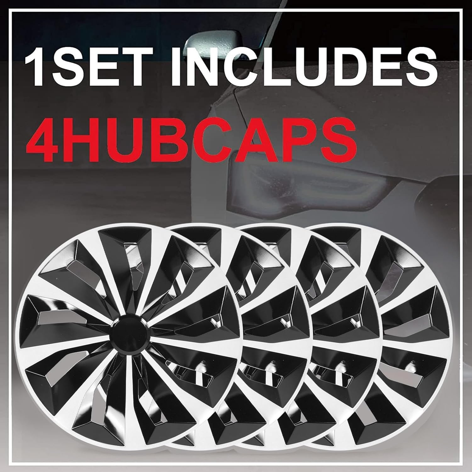Hubcap Wheel Covers, 4Pcs 16 Inch Full Protect Stylish Look Car Decor Wheel Covers, Suitable for R16 Wheel Rim image number 3