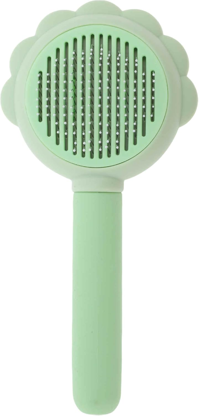 CAPASTEC Pet Brush, Cleaning Brush for Cats and Dogs, Flower Shaped Pet Grooming Brush, Easy Detangling Brush for Hair Massage Indoor and Outdoor, Green image number 2