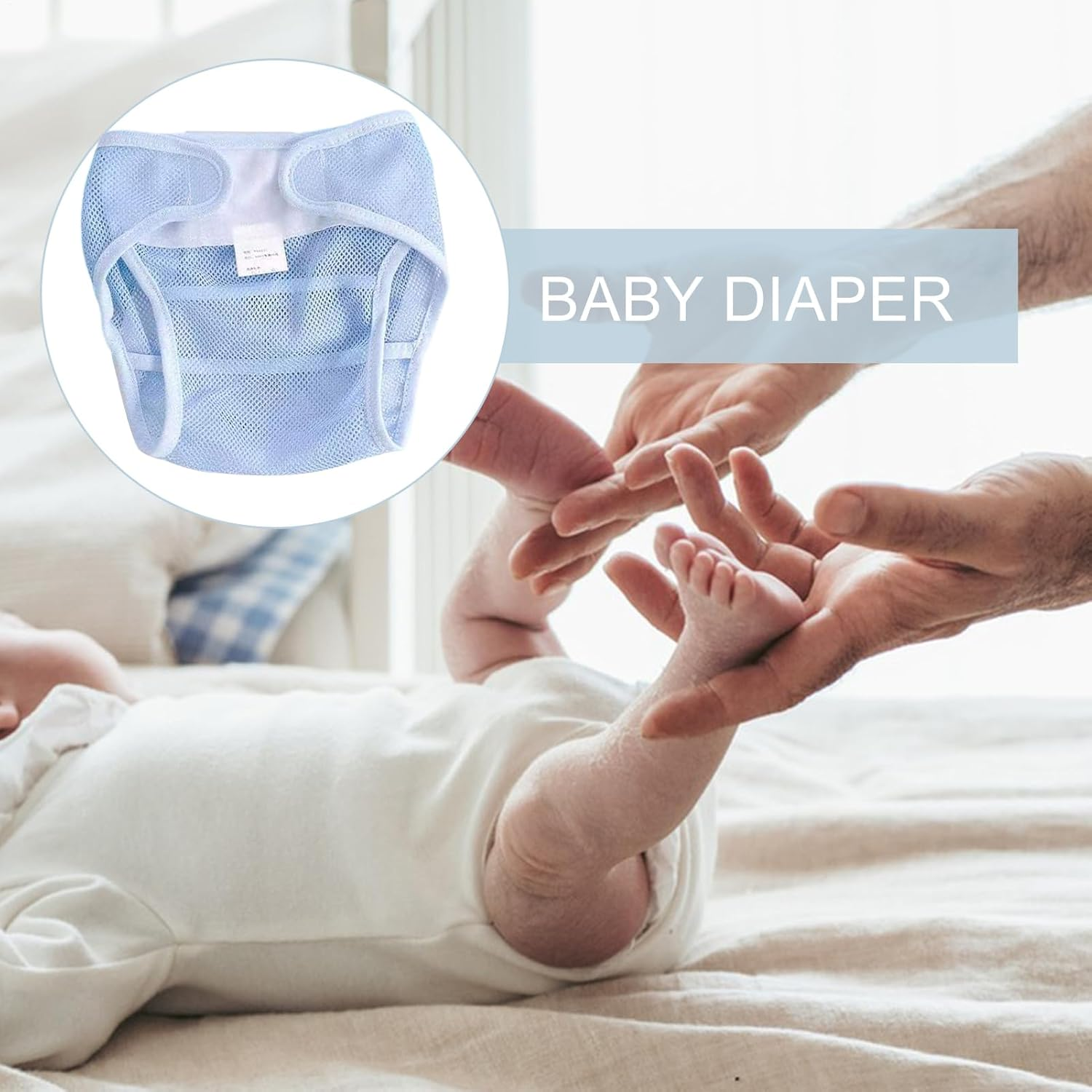 Reusable Cloth Diapers - Pocket Nappy Covers - Lightweight Breathable Mesh Cover for Sensitive Skin Overnight Travel Girls Boys Pants Leak Protection image number 6