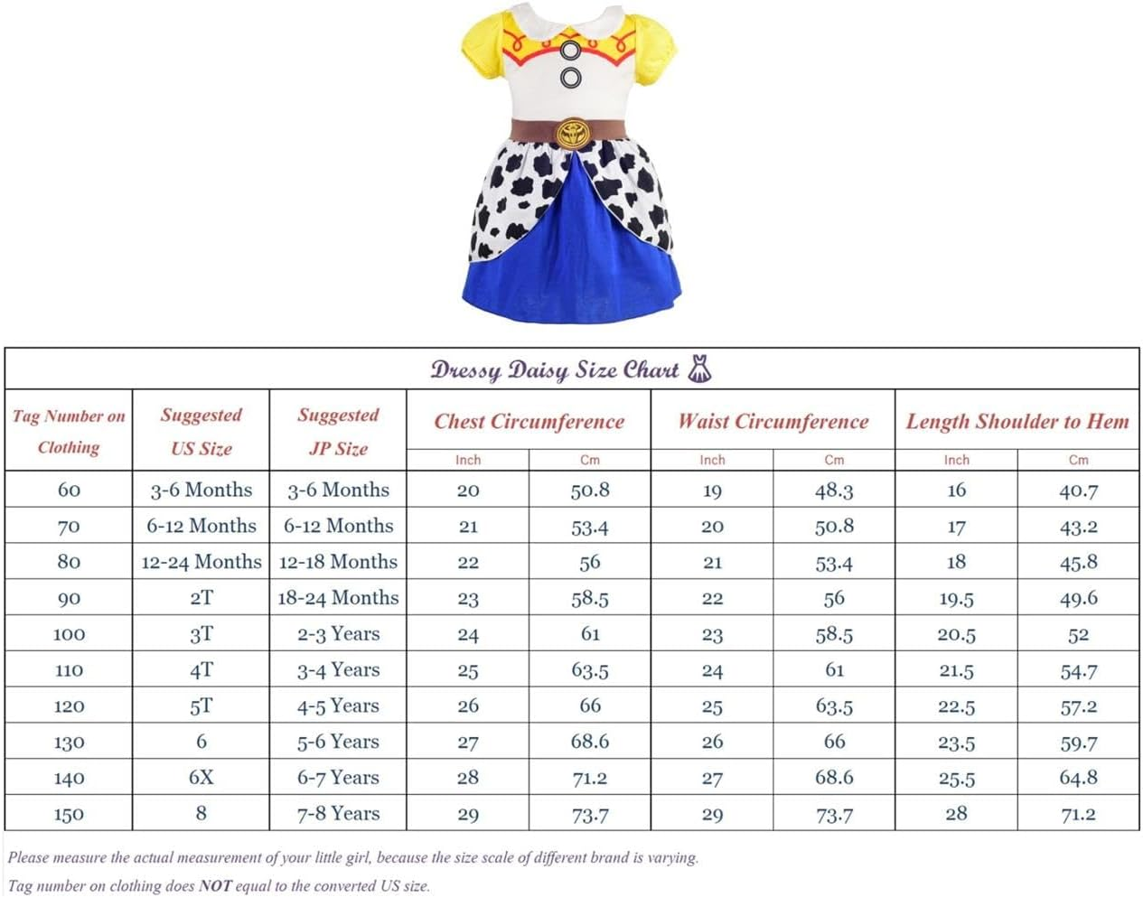 Dressy Daisy Cowgirl Dress up Clothes Halloween Costume Summer Outfit with Headband Baby Toddler Little Girls image number 4