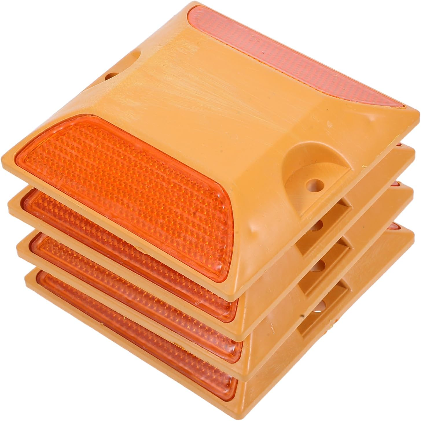 4Pcs High Reflective Plastic Road Studs Markers Pavement Reflective Dots for Driveway Safety image number 3