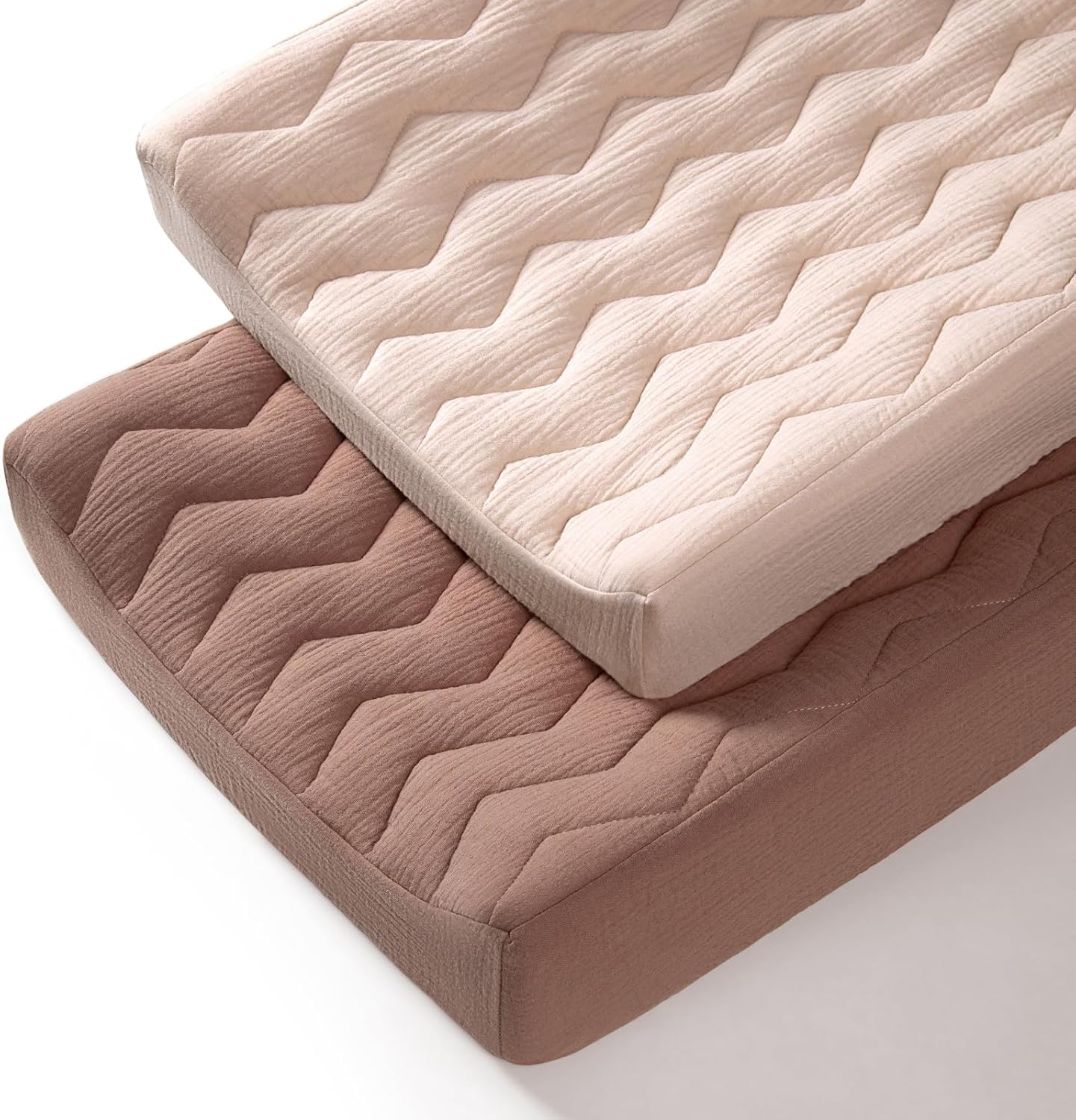 Lulumoon Muslin Changing Pad Cover: Baby Cotton Quilted Changing Table Cover - Soft Changing Pad Sheets for Boys Girls