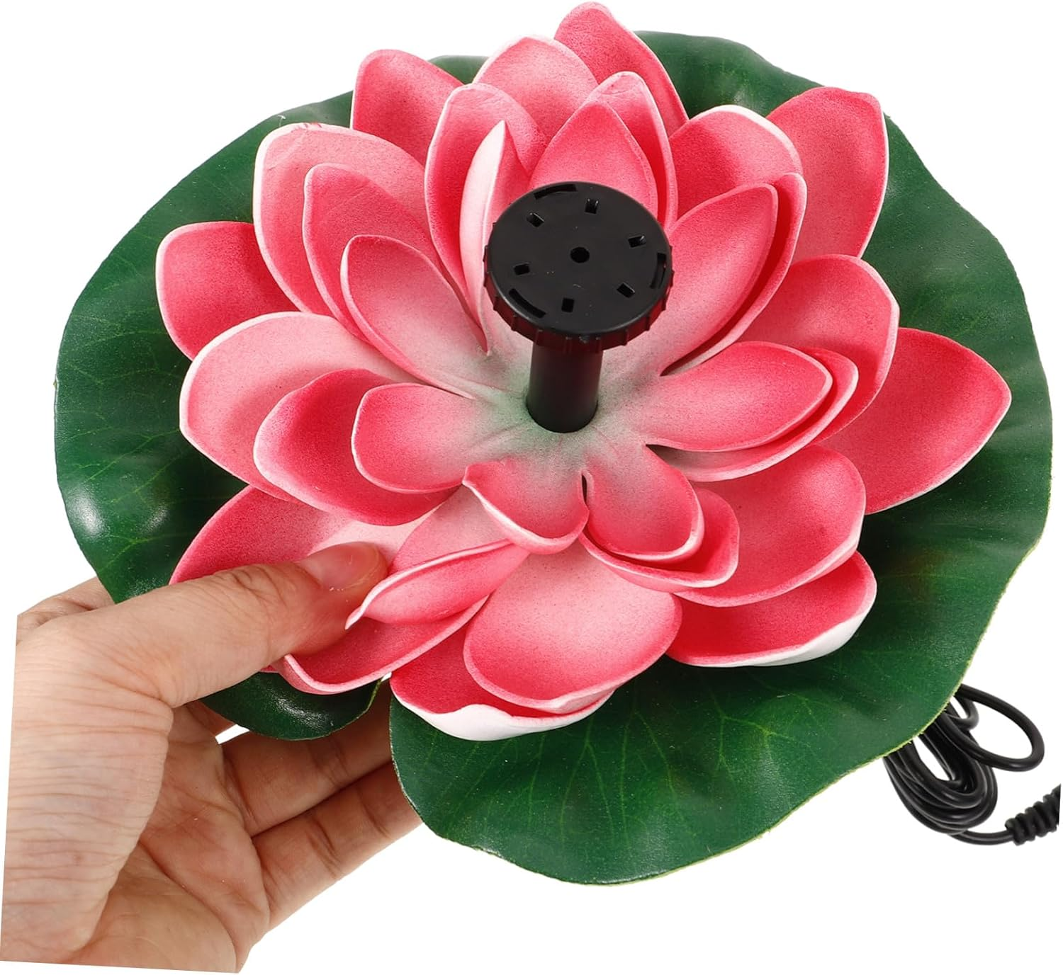 BESPORTBLE Solar Powered Floating Water Fountain Lotus-Style Decor for Outdoor Garden Landscaping Cherry Red Pump Energy Efficient and Automatic Operation for Pools and Yards