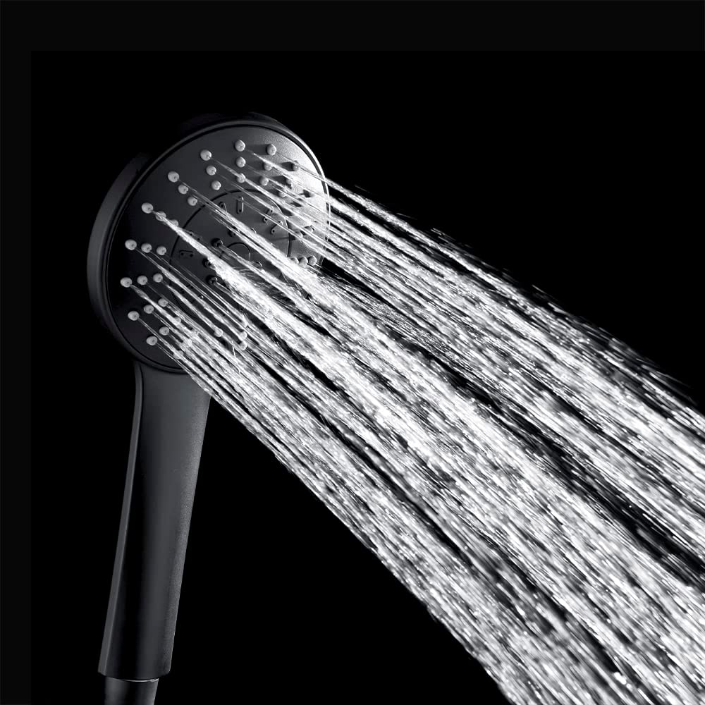 Decaura 5-Mode Handheld Shower Head round with 150Cm Shower Hose High-Pressure Spray Massage Chrome