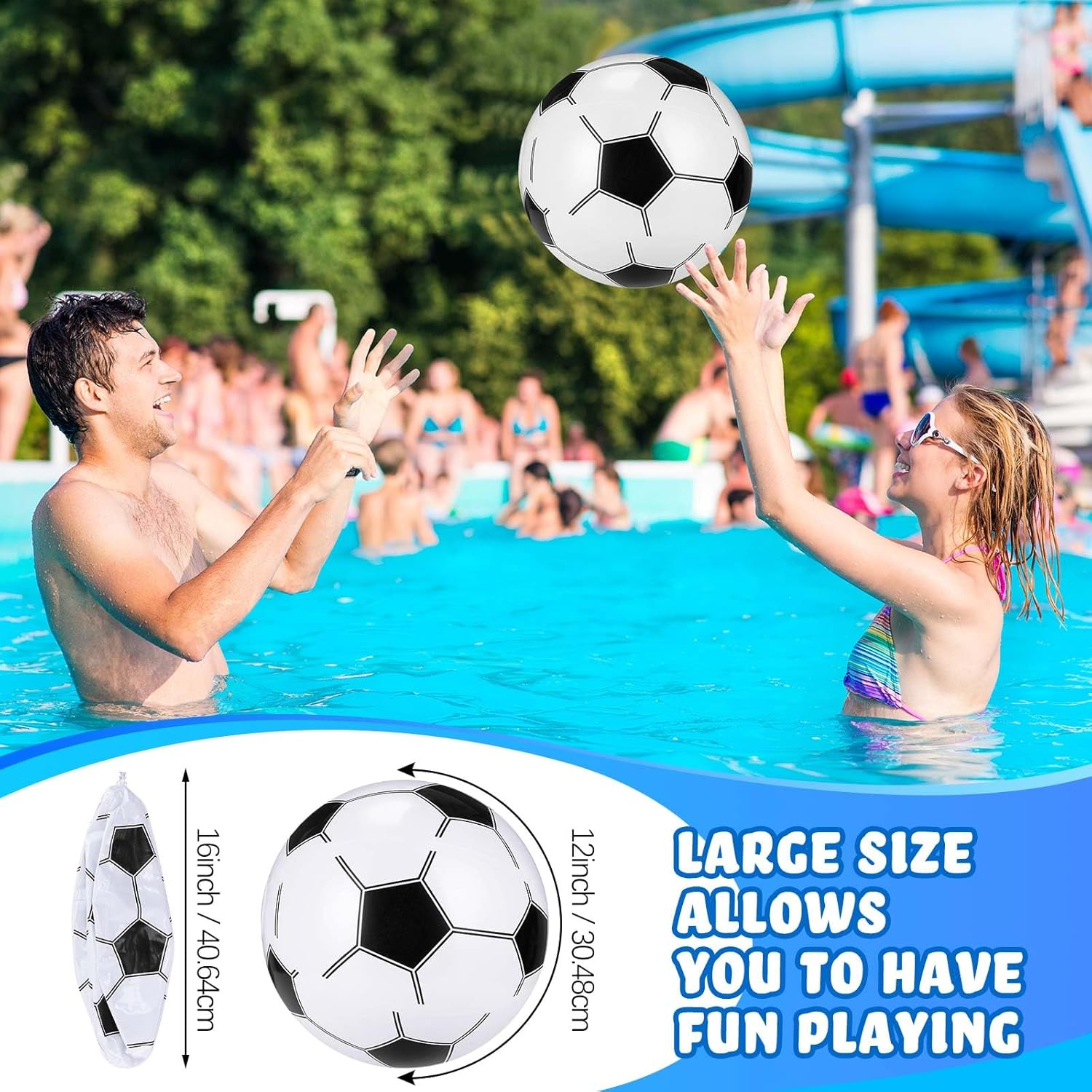 Chivao 100 Pcs Inflatable Beach Ball Bulk 16 in Large Sport Inflatable Ball Swimming Pool Blow up Ball for Outdoor Summer Activity Adult Teen Kid Party Favors Game Decoration Gift image number 4
