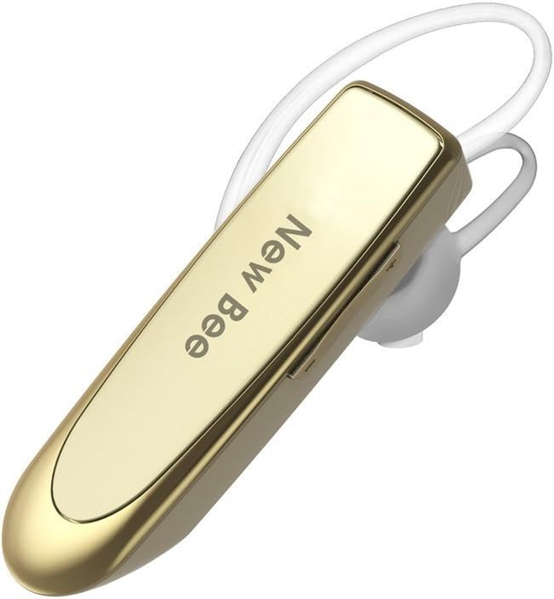 Bluetooth Headset Handsfree Wireless Bluetooth Earpiece New Bee Driving Earphone with Noise Cancelling Microphone 24 Hrs Talk Time Business In-Ear Headphones Earbuds for Apple Iphone X 8 7 6 6S, Samsung Galaxy, HTC, LG, SONY, PC, Laptop (Black) (Gold) image number 5
