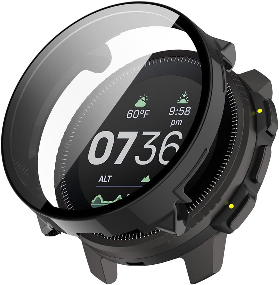 Zohmuly Protective Case Compatible with Suunto Vertical, PC Ultra Thin HD Tempered Glass Scratch-Resistant All-Round Screen Protector for Suunto Vertical Case