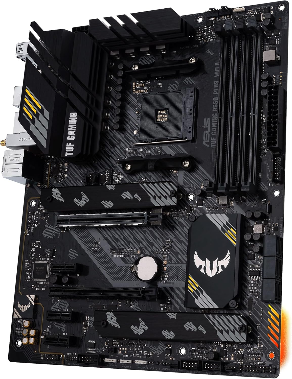 ASUS TUF Gaming B550-PLUS Wifi II AMD AM4 (3Rd Gen Ryzen&trade;) ATX Motherboard (Pcie 4.0, 6, 2.5Gb LAN, BIOS Flashback, USB 3.2 2, Addressable 2 RGB Header and Aura Sync) image number 1