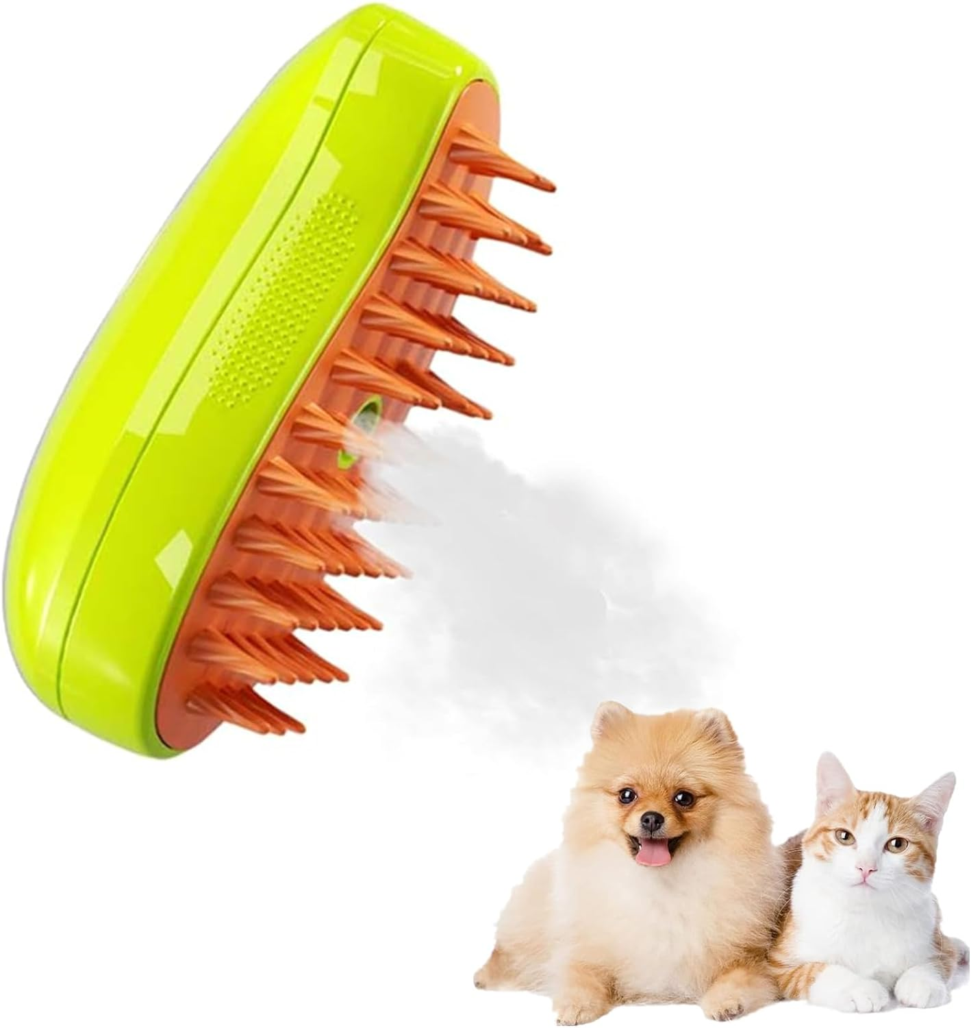 Steamy 3-In-1 Cat Brush - Self-Cleaning Steam Pet Hair Cleaner and Massage Brush for Removing Tangled Loose Hair (C)