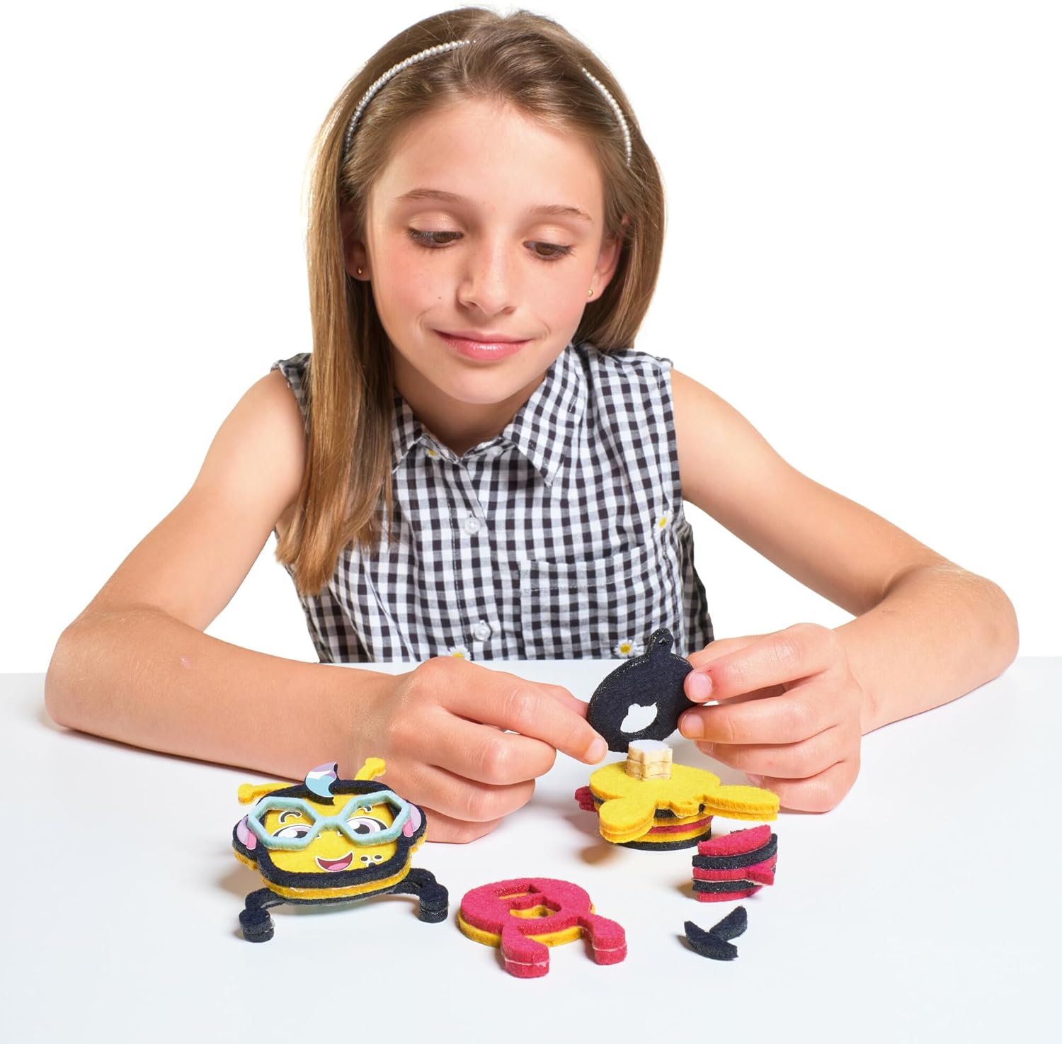 TOMY Stakimos Gamer Grace | Kids Craft Set to Build Your Own Adorable 3D Character from Recycled Polyester Craft Foam | No Glue or Cutting Needed | Craft Kits for Kids Ages 6+ Years image number 2