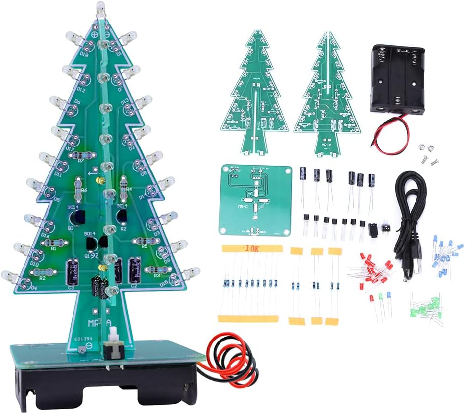 3D LED Christmas Tree, Electronic Christmas Tree with Lights, PCB Light Board Christmas Tree for Festive Holiday Decorations (3 Colors, without Battery) image number 5
