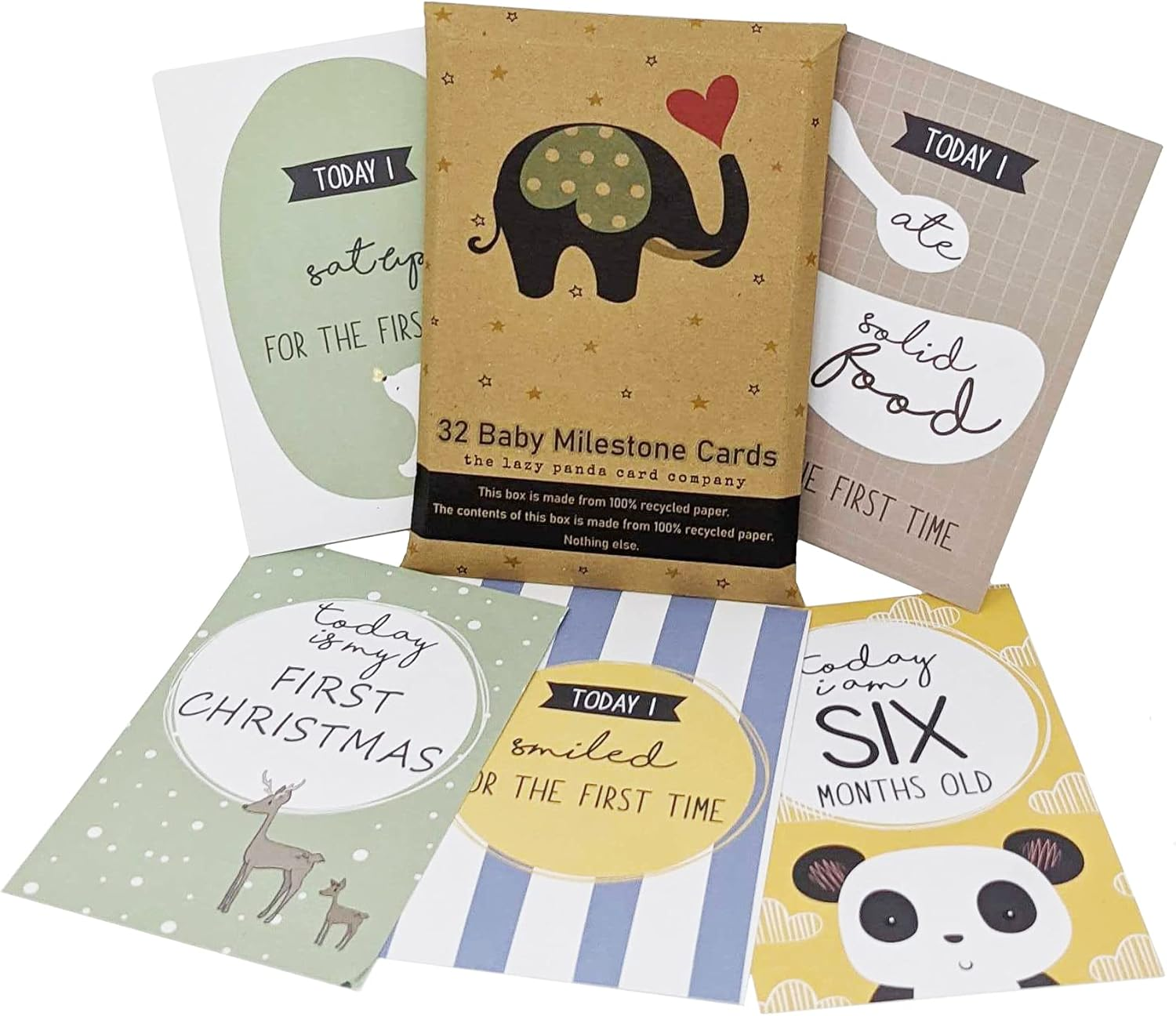 32 Eco Friendly Baby Milestone Cards Made from Recycled Material image number 5