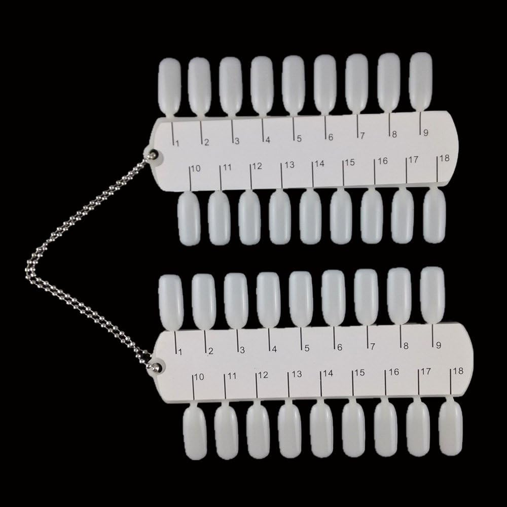 Yueton Pack of 2 Sets 36 Tips per Unit Double Layer Nail Color Display Card Nail Art Practice Design Training Plastic Polish Board Swatches with Ball Chain image number 3