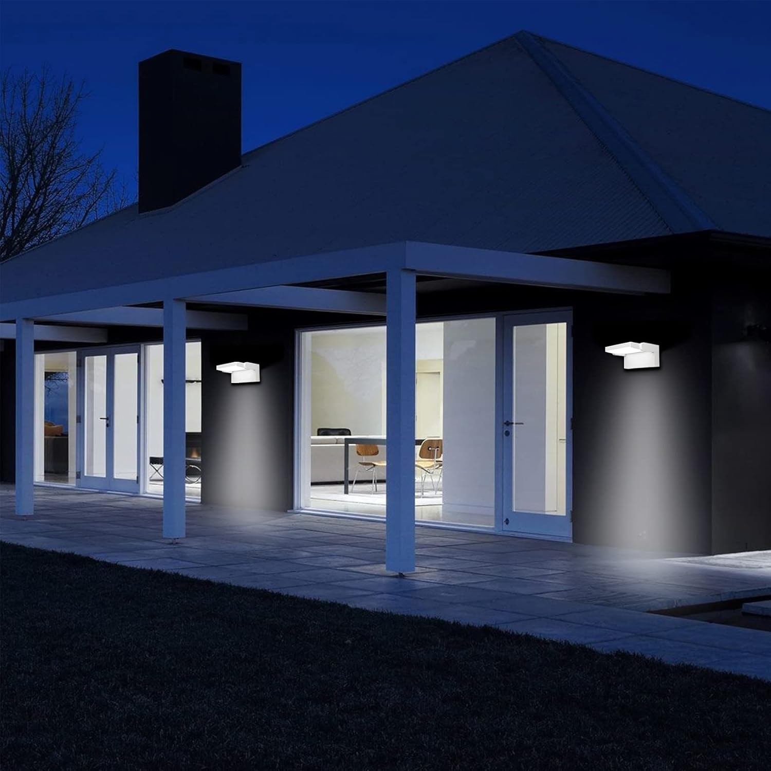 Klighten 24W LED Wall Light Outdoor Indoor Waterproof IP65 Wall Lamp Modern Aluminum outside Wall Light with Swiveling LED Panel for Entrance Garden Corridor, White, Cold White 5700K-6000K