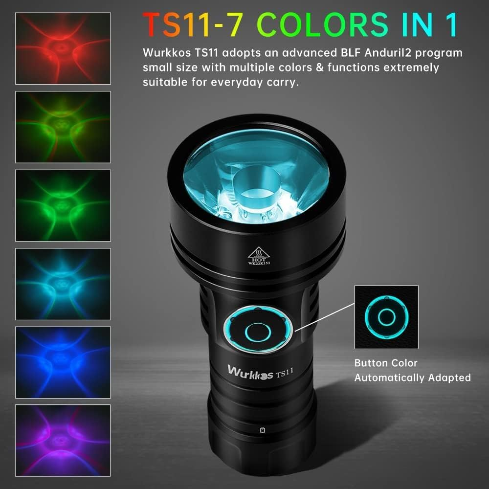Wurkkos TS11 Rechargeable Led Torch, 616M Long Range Flashlight, 2000 Lumen Super Bright EDC Flashlight, Anduril 2.0, IP68 Waterproof Torch for Outdoor Camping Hunting Searching(Black -6500K) image number 4