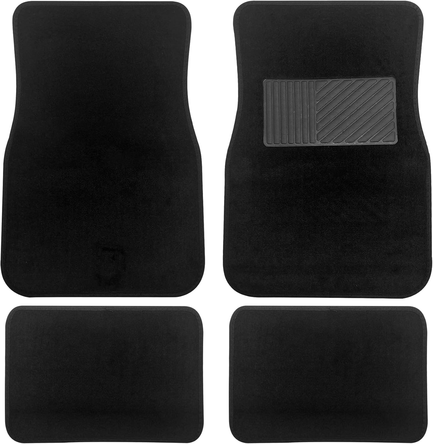 Car Floor Mats, 4 Pcs Universal Heavy-Duty Car Carpet Floor Mats, Waterproof Anti-Slip All Weather Protection Automotive Liners for Sedans Trucks SUV Interior Accessories (Black) image number 1