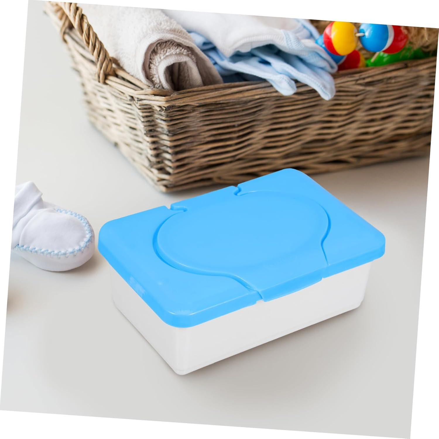 2Pcs Cleansing Towel Box Portable Refillable Wipes Holder Lid Travel Tissue Box for Home Bathroom Plastic Dispenser image number 6