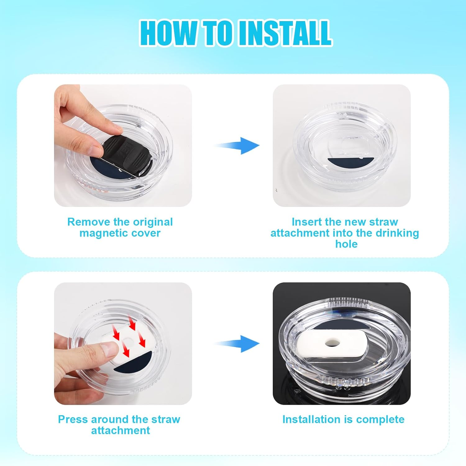 2Pcs Straw Lid Attachment Compatible with Yeti Tumber Magslider/Stronghold Lid, Straw Cover Accessories for 20/30 Oz Tumber image number 5