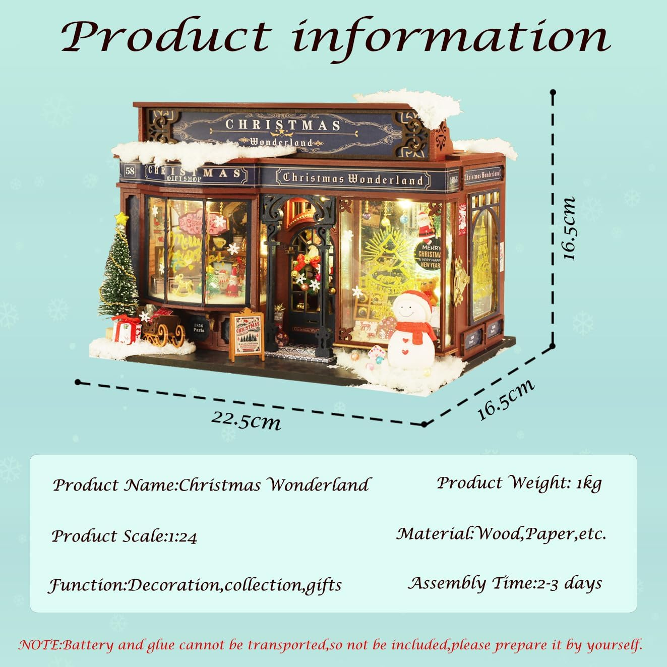 CUTEROOM DIY Miniature Dollhouse Kit,3D Wooden Doll House & Music Box,1:24 Scale DIY House Kit,Best Gift (Christmas) (Cottage) image number 4