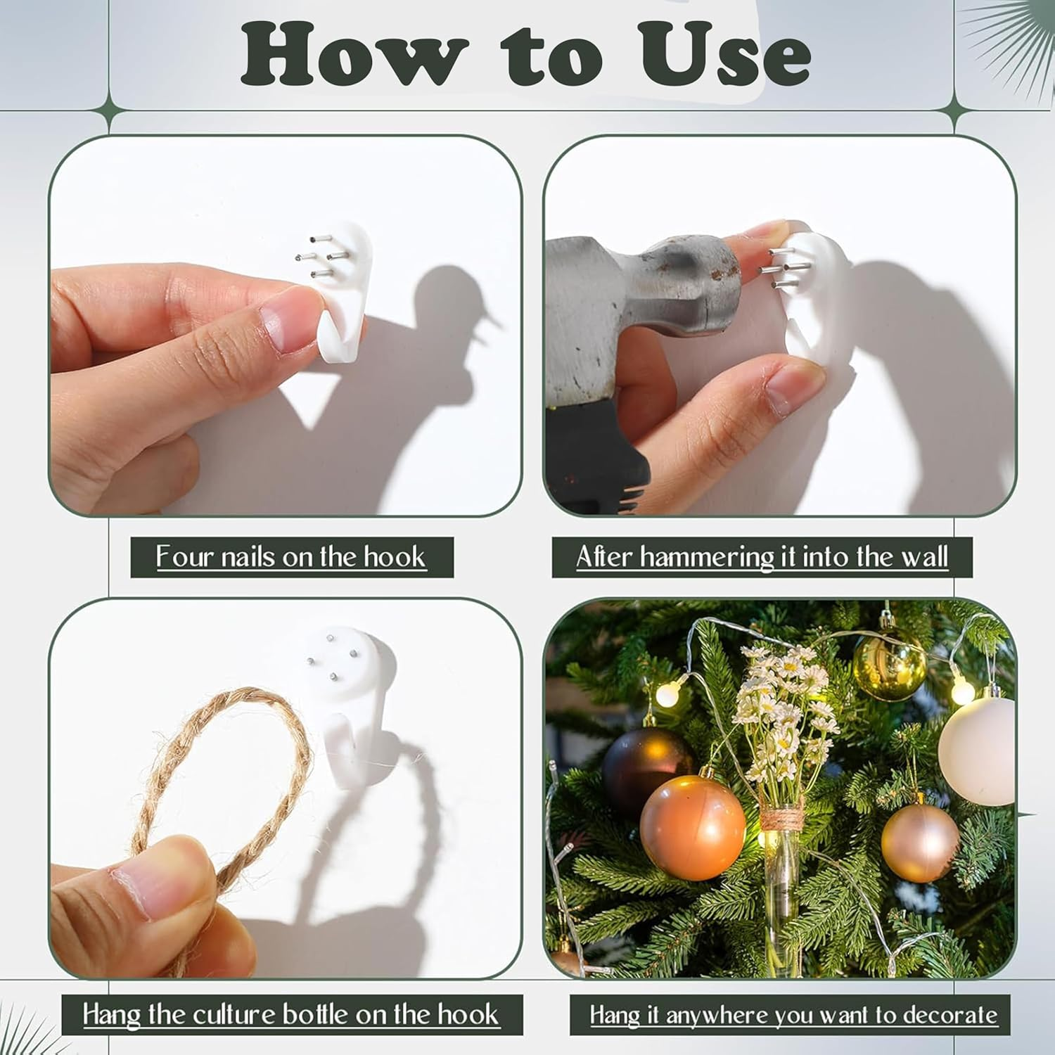 12-Pack Glass Hanging Vases,Flower Decor,Wall Planters for Plant Propagation Station,Wall Mounted Vase Cultivation,Ideal for Hydroponics in Home,Office,Or Garden,Great Gift