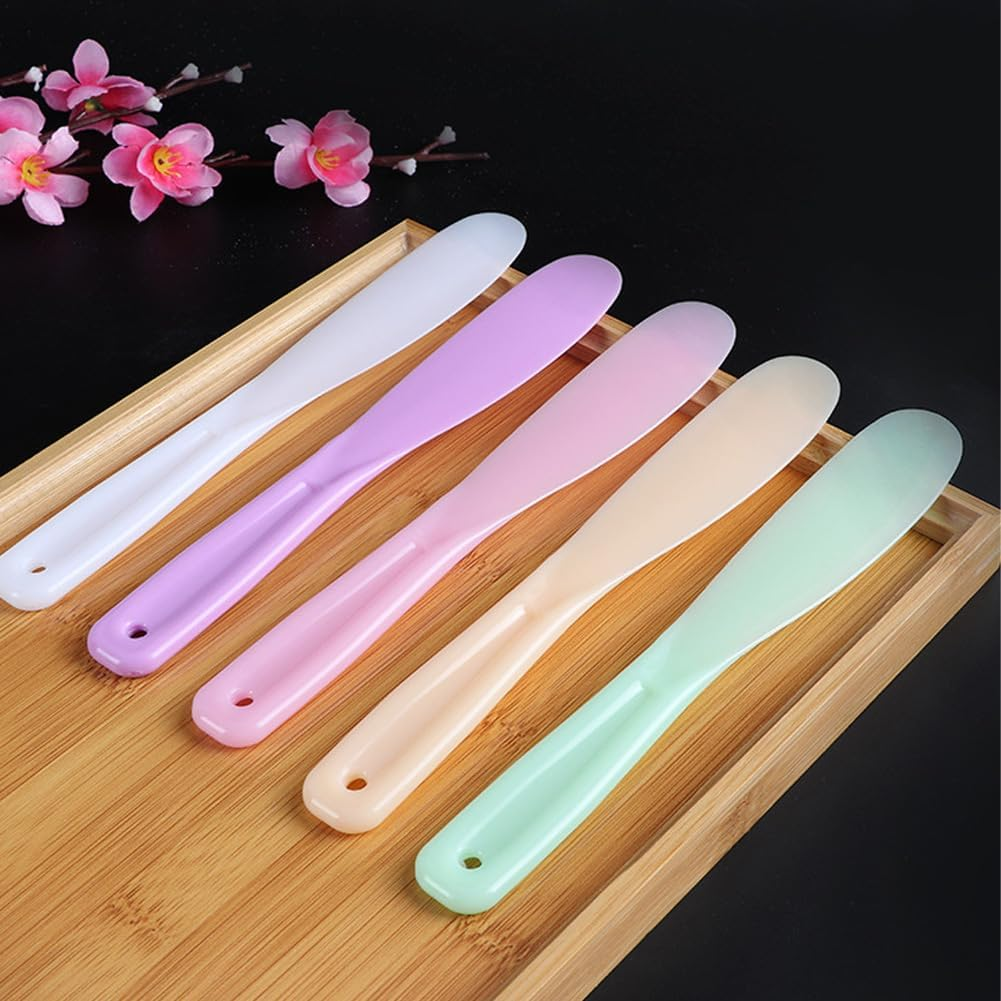 10 Pcs Plastic Cosmetic Spatula Large Skin Spatula Makeup Cosmetic Mask Spatula Reusable Cosmetic Spoon Mixing DIY Mask Tool image number 5